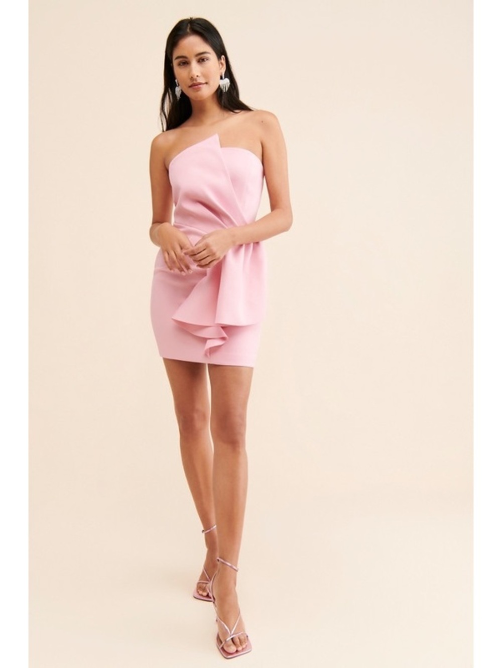 ELLIATT ZURI STRAPLESS PINK MINI DRESS WITH BUTRON BACK